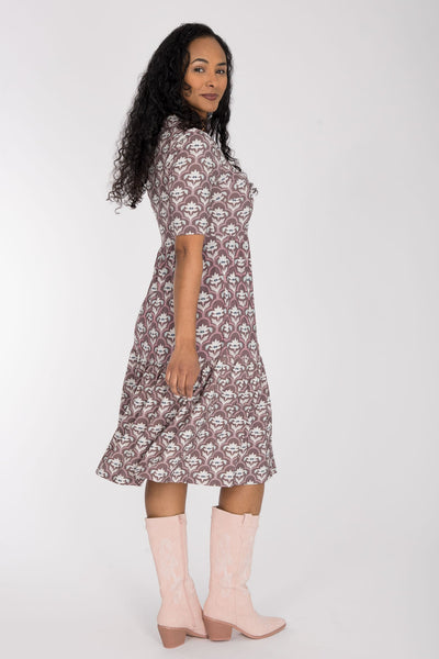 Forever mine collar short jersey dress - Mauve