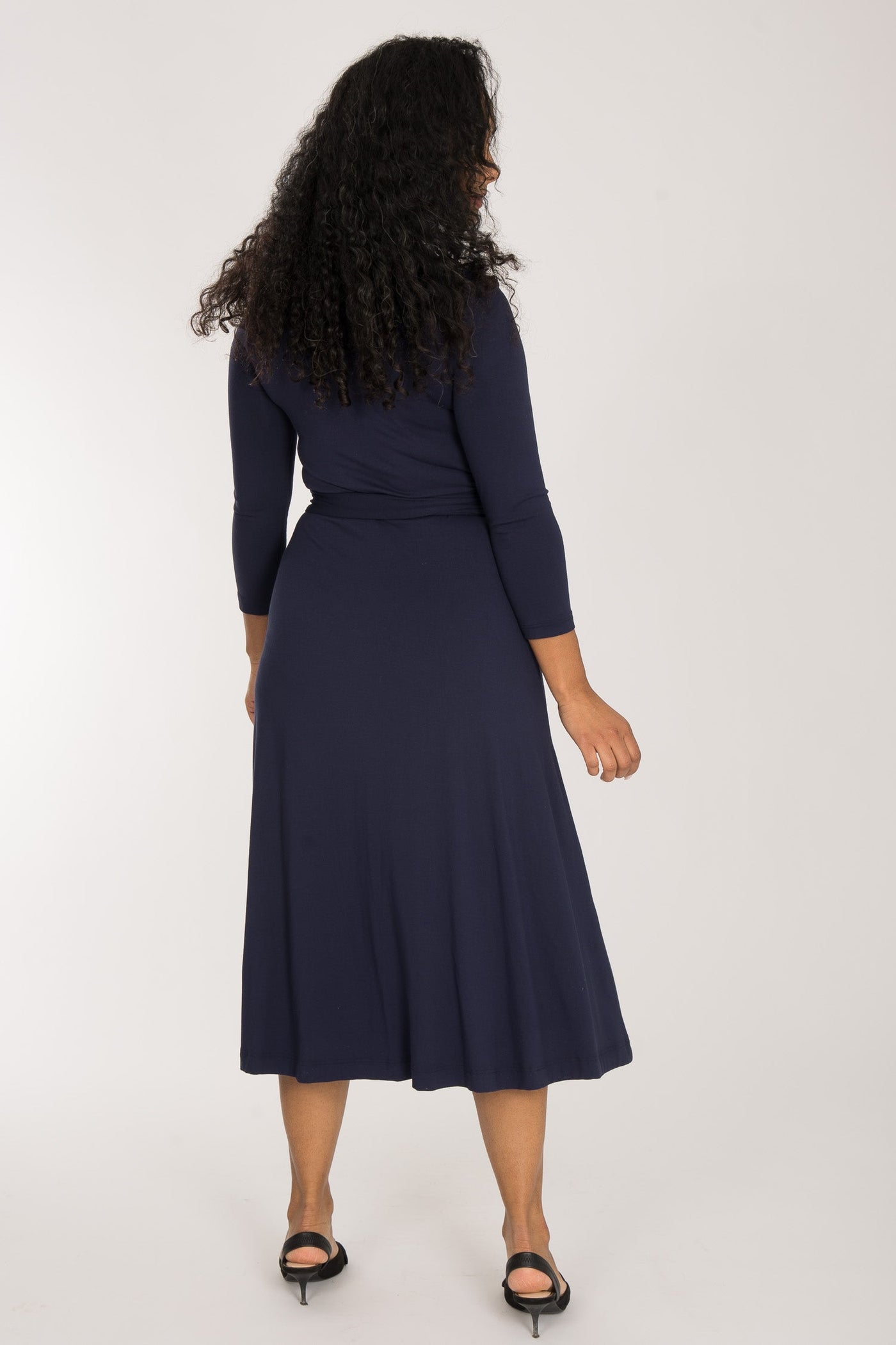 Bestie wrap midi jersey dress - Navy