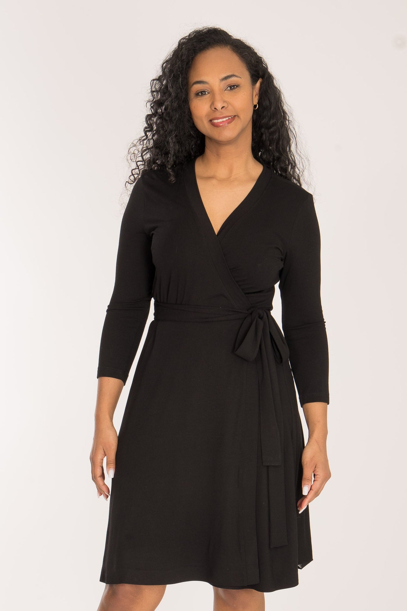 Bestie wrap short jersey dress - Black
