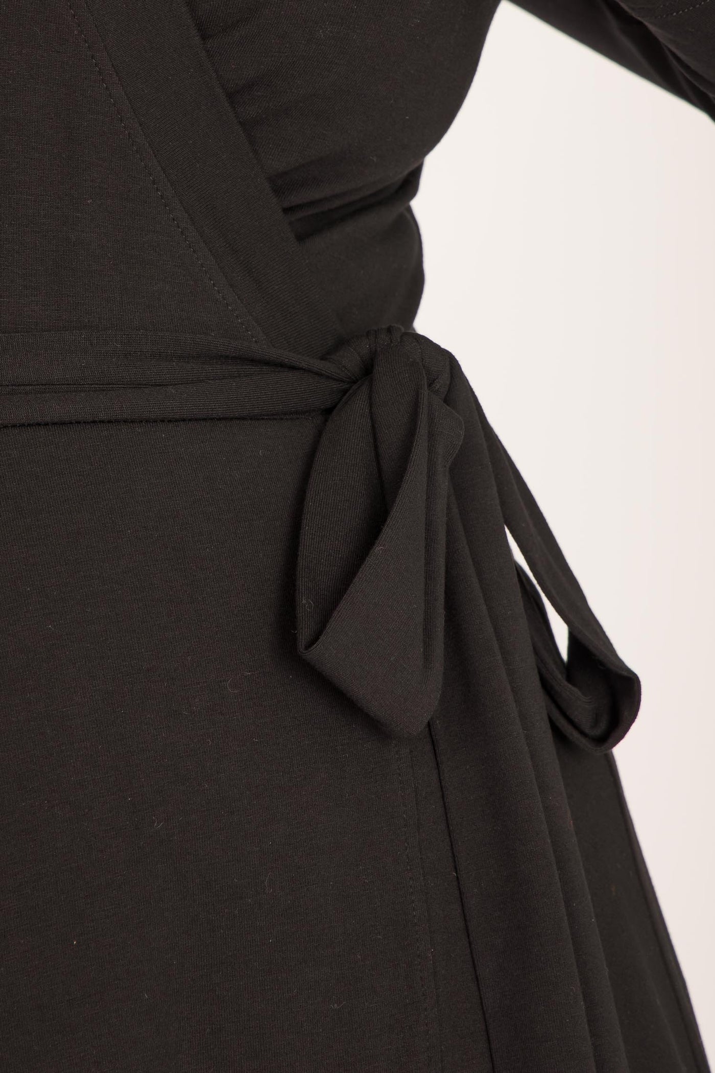 Bestie wrap short jersey dress - Black