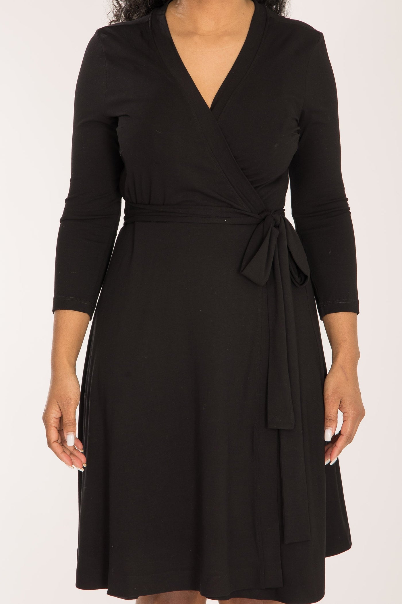 Bestie wrap short jersey dress - Black