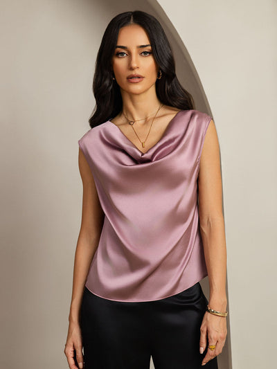 Reyanna™ | Silke Kappärmad Krage Tanktop/Blus