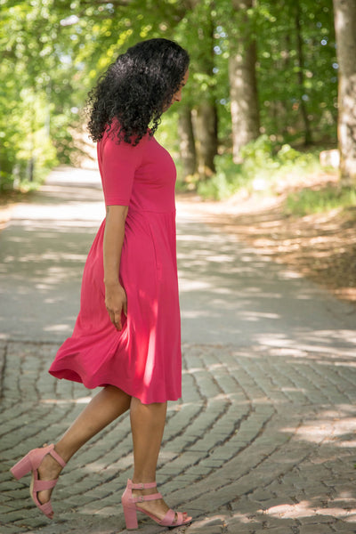 Ideal short jersey dress - Blush pink