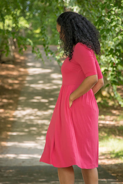 Ideal short jersey dress - Blush pink