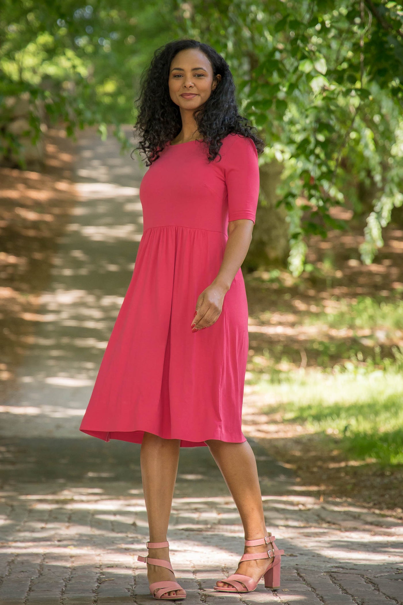 Ideal short jersey dress - Blush pink
