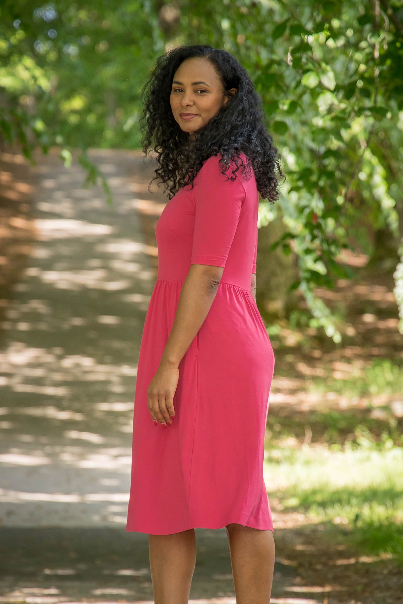 Ideal short jersey dress - Blush pink