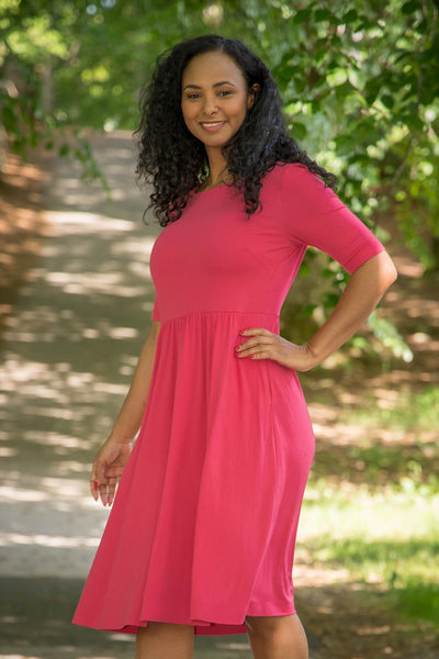 Ideal short jersey dress - Blush pink