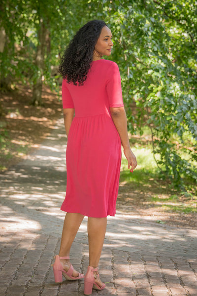Ideal short jersey dress - Blush pink