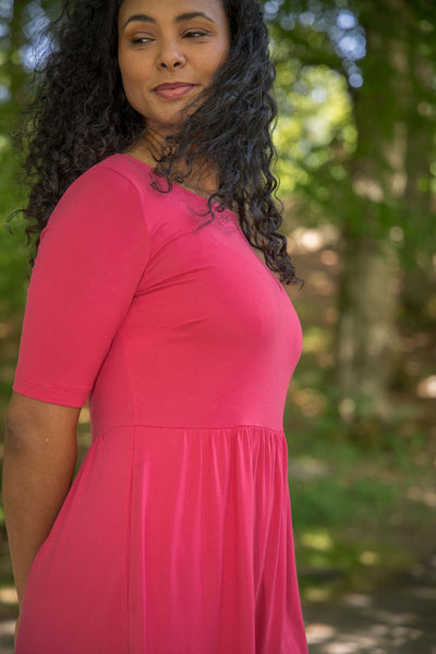 Ideal short jersey dress - Blush pink