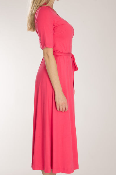Bestie wrap midi jersey dress - Blush pink