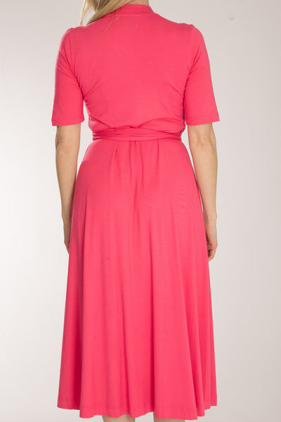 Bestie wrap midi jersey dress - Blush pink