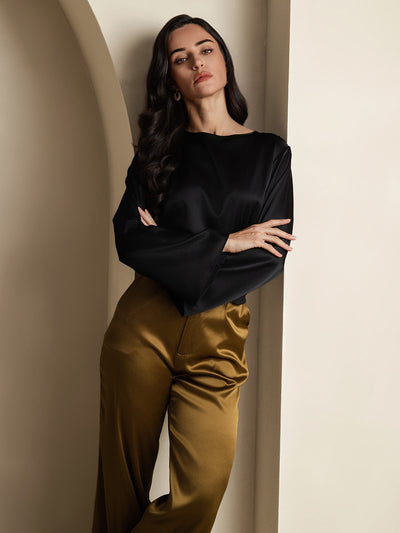 Reyanna™ | Silke Avslappnad Långärmad Blus