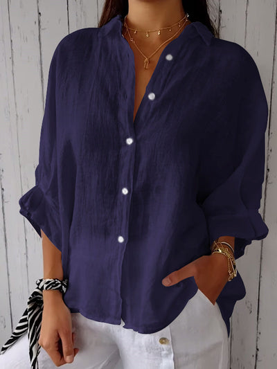 Reyanna™ | Cotton and Linen Solid Color Casual Shirt