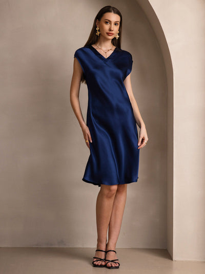 Reyanna™ | Ren Siden Elegant Cap Sleeve Klänning
