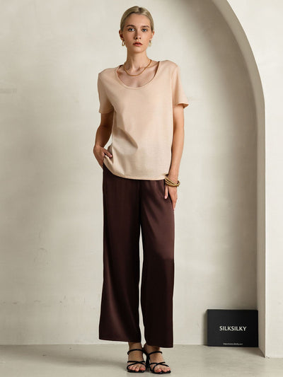 Reyanna™ | Silkeblandning U-ringning Dam T-shirt
