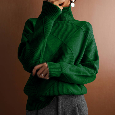 Reyanna™ | Turtleneck loose lozenge long-sleeved winter sweater