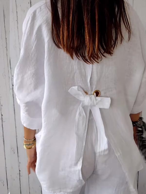 Reyanna™ | Cotton and Linen Solid Color Casual Shirt