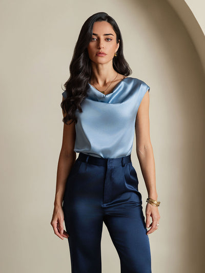 Reyanna™ | Silke Kappärmad Krage Tanktop/Blus