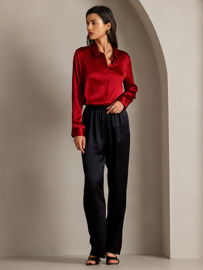 Reyanna™ | Silke Basic Military Lapel Skjorta