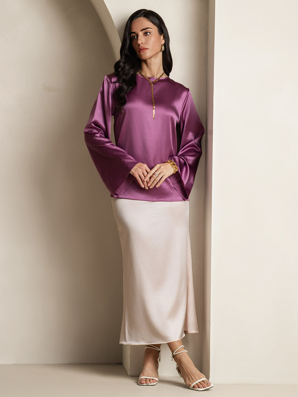 Reyanna™ | Silke Långärmad Blus
