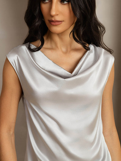 Reyanna™ | Silke Kappärmad Krage Tanktop/Blus