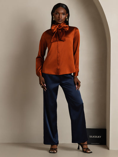 Reyanna™ | Dambasic Blus I 19 Momme Siden Med Knutkrage