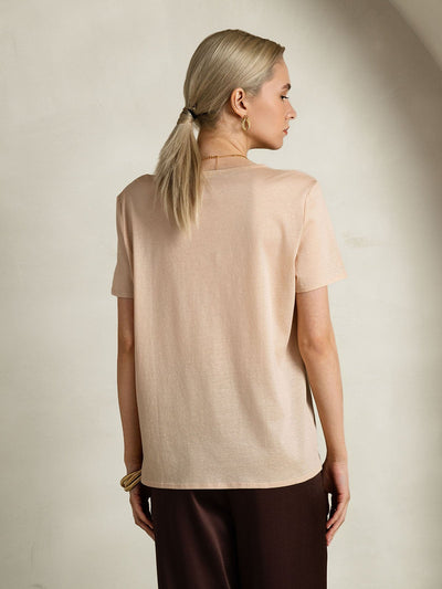 Reyanna™ | Silkeblandning U-ringning Dam T-shirt