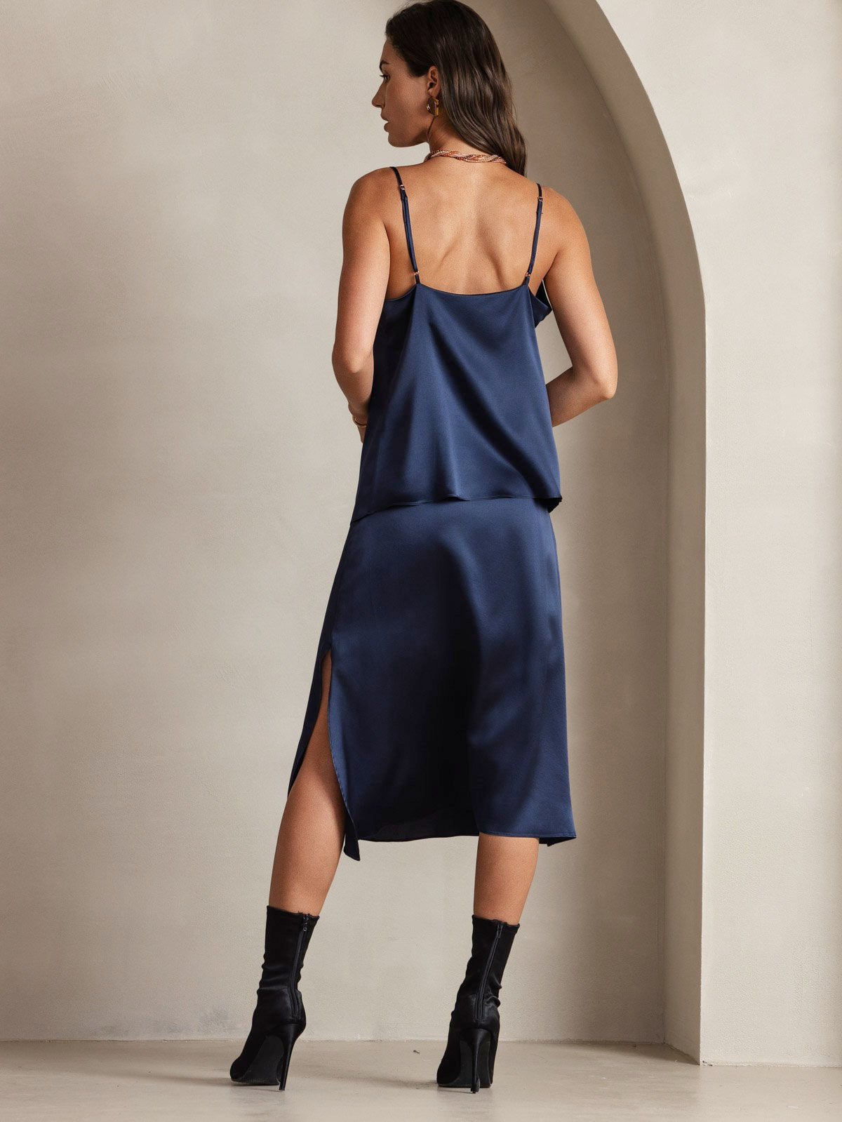 Reyanna™ | Silke Tunna Axelband Draperad Halsringning CamisoleTop