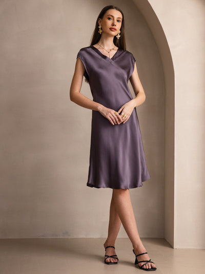 Reyanna™ | Ren Siden Elegant Cap Sleeve Klänning