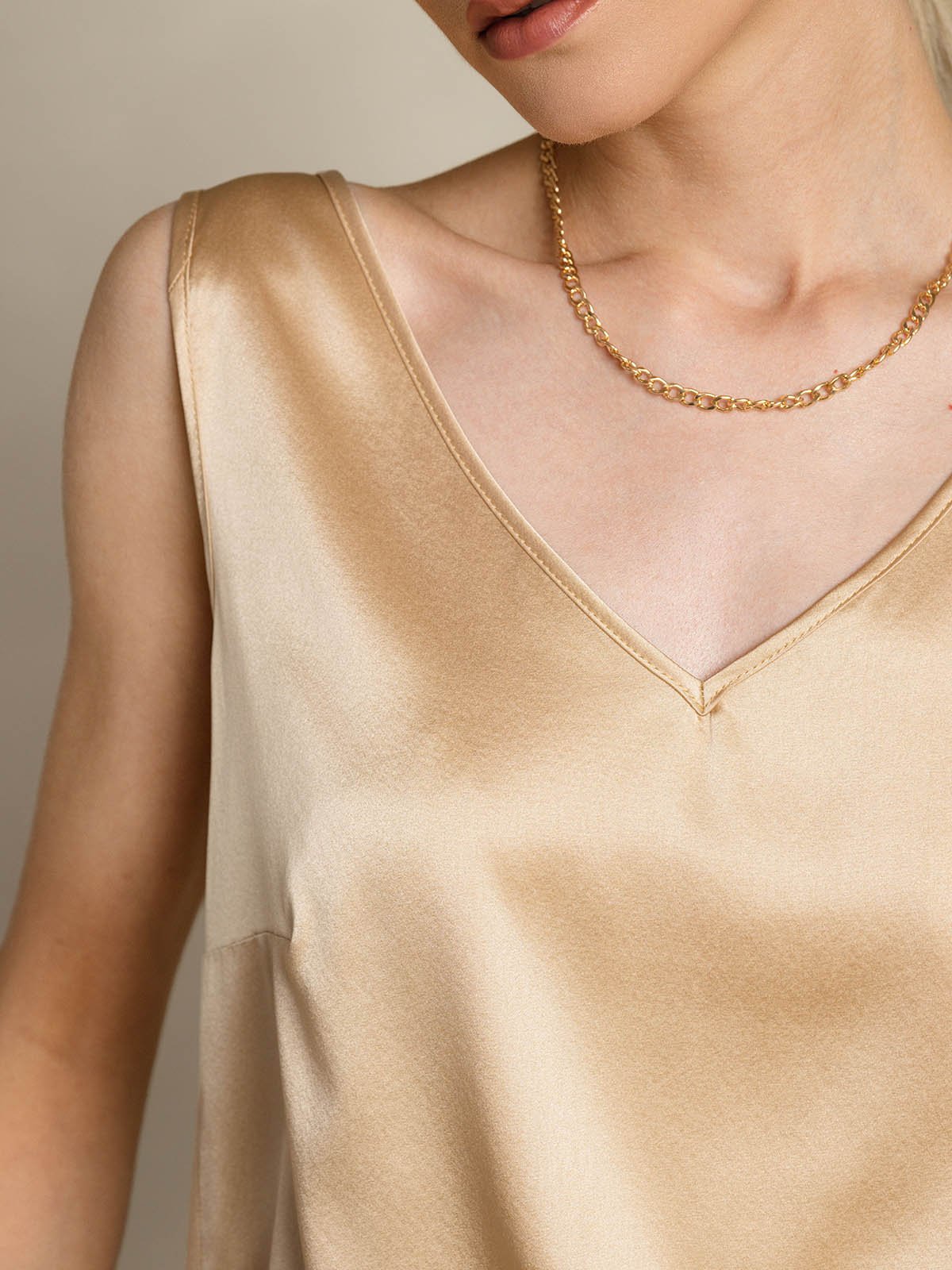 Reyanna™ | Silke V-ringning Tirantes Camiseta Top