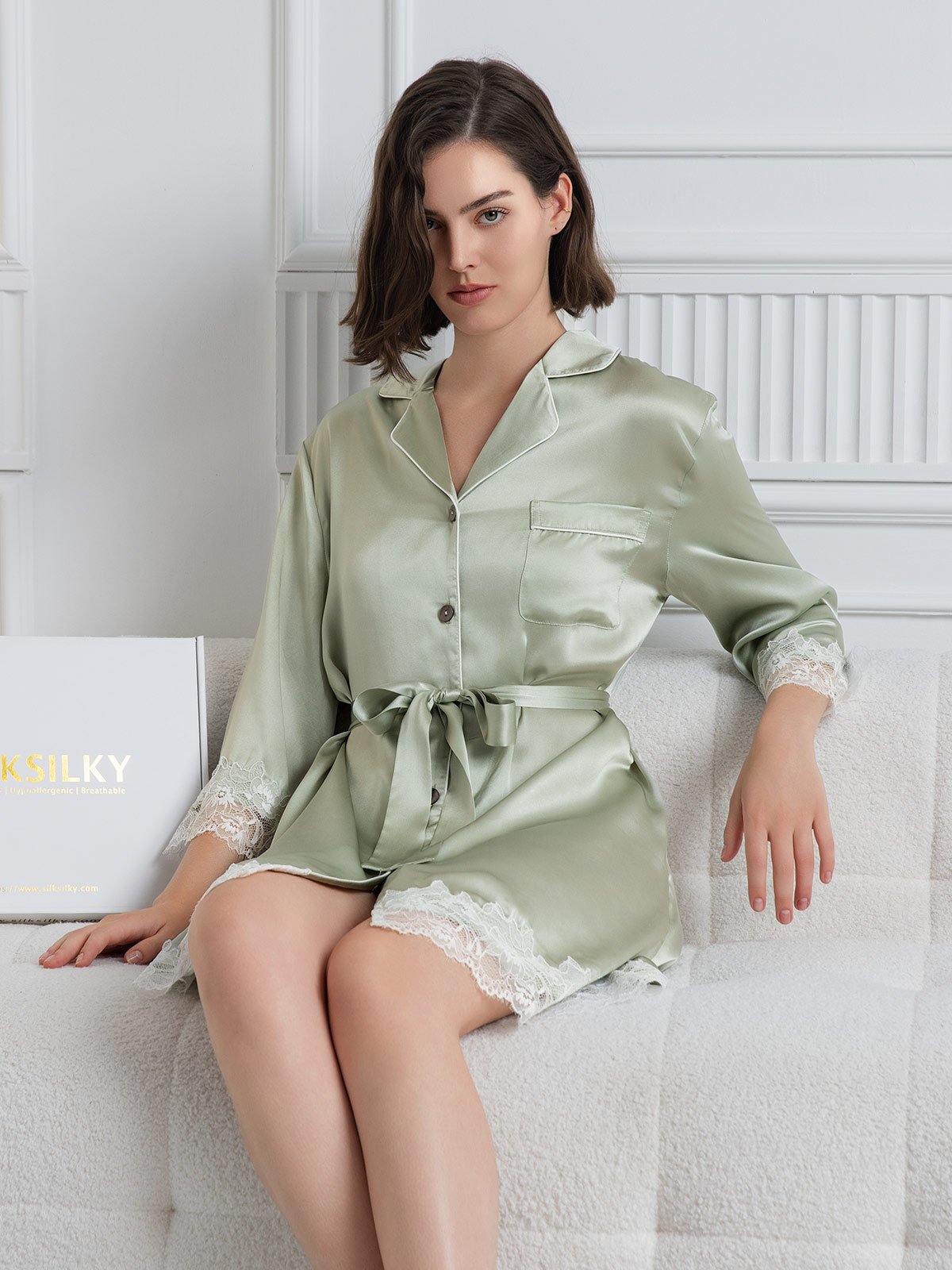 Reyanna™ | Rent Silke Elegant skjortklänning med krage