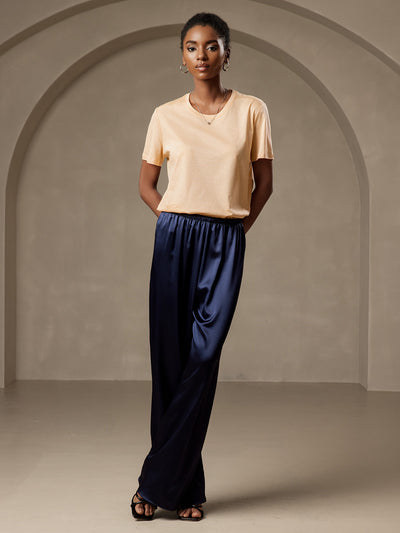 Reyanna™ | Silke Stickad Bas Rund Hals T-Shirt