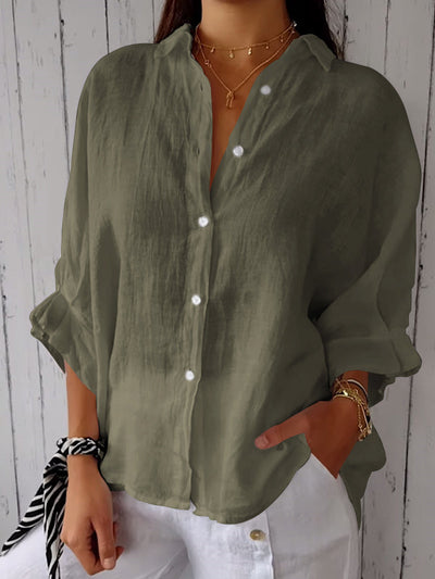 Reyanna™ | Cotton and Linen Solid Color Casual Shirt