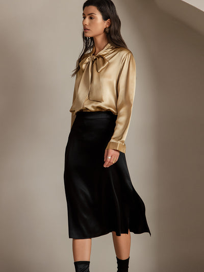Reyanna™ | Siden Enfärgad Elegant Kjol Med Sprund