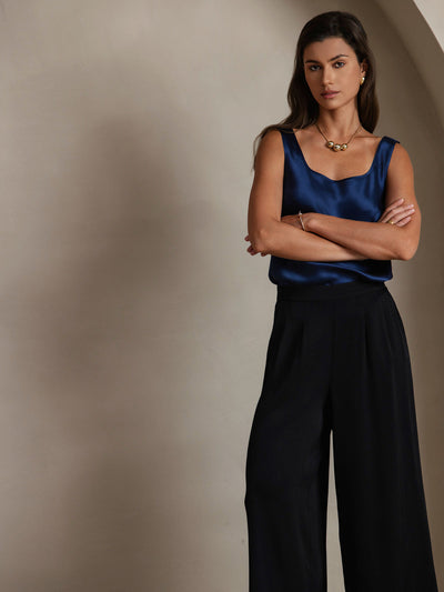 Reyanna™ | Silke U-ringad Axelbands Camiseta Top