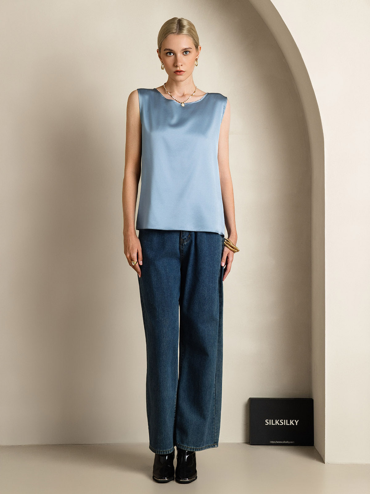 Reyanna™ | Silke Rund Hals Linne