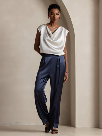 Reyanna™ | Silke Kappärmad Krage Tanktop/Blus