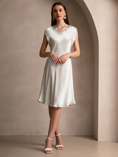 Reyanna™ | Ren Siden Elegant Cap Sleeve Klänning
