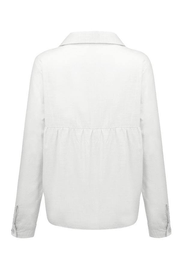 Reyanna™ | Casual Solid Button Shirt Collar Blouse