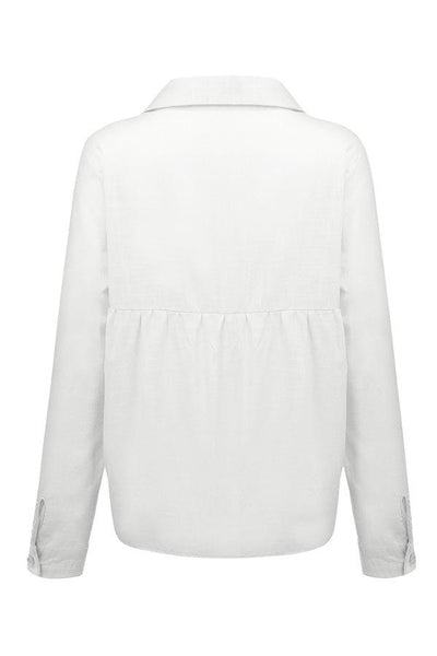 Reyanna™ | Casual Solid Button Shirt Collar Blouse