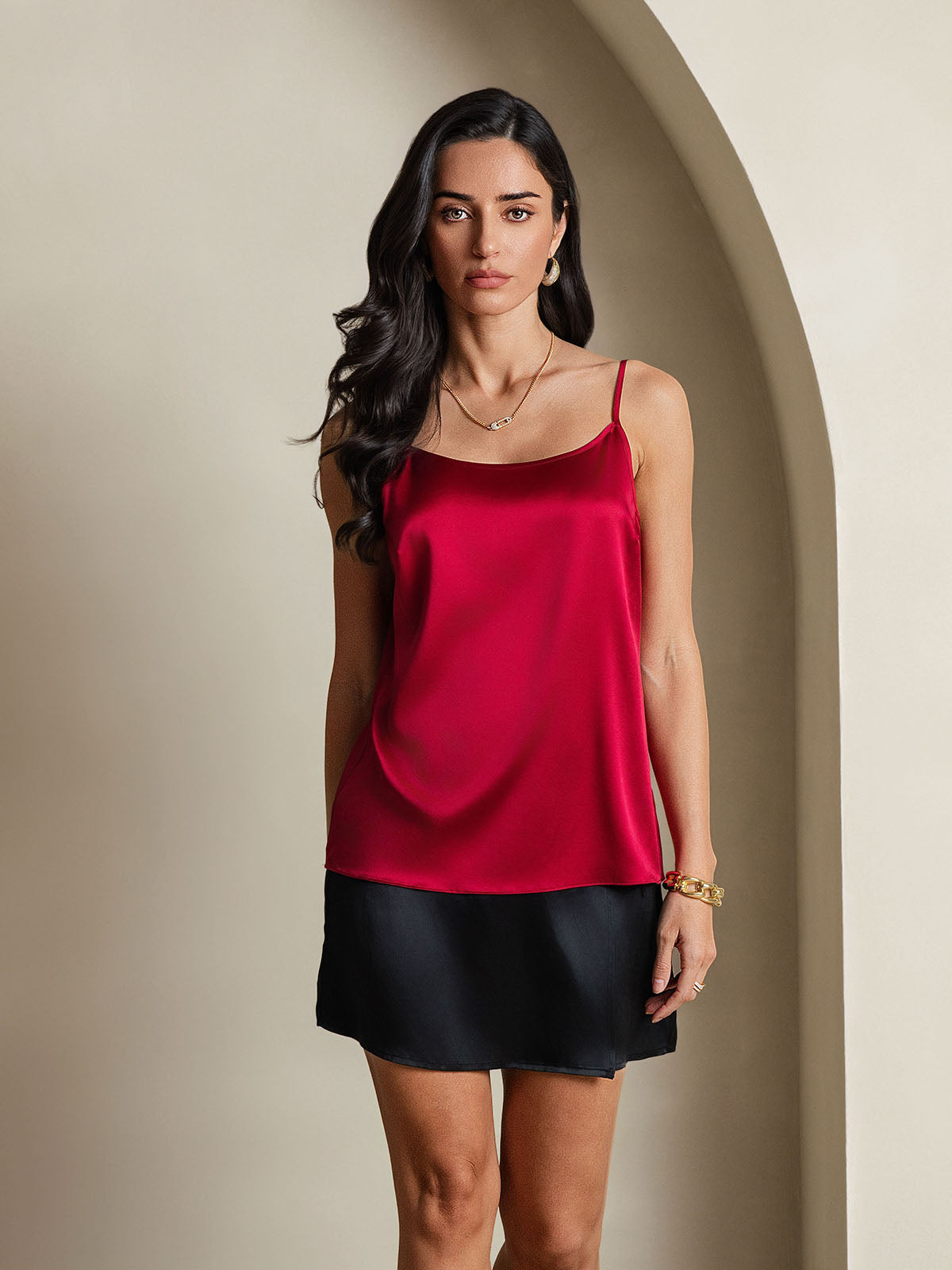 Reyanna™ | Silkes Avslappnad Spaghettiband Camisole-linne