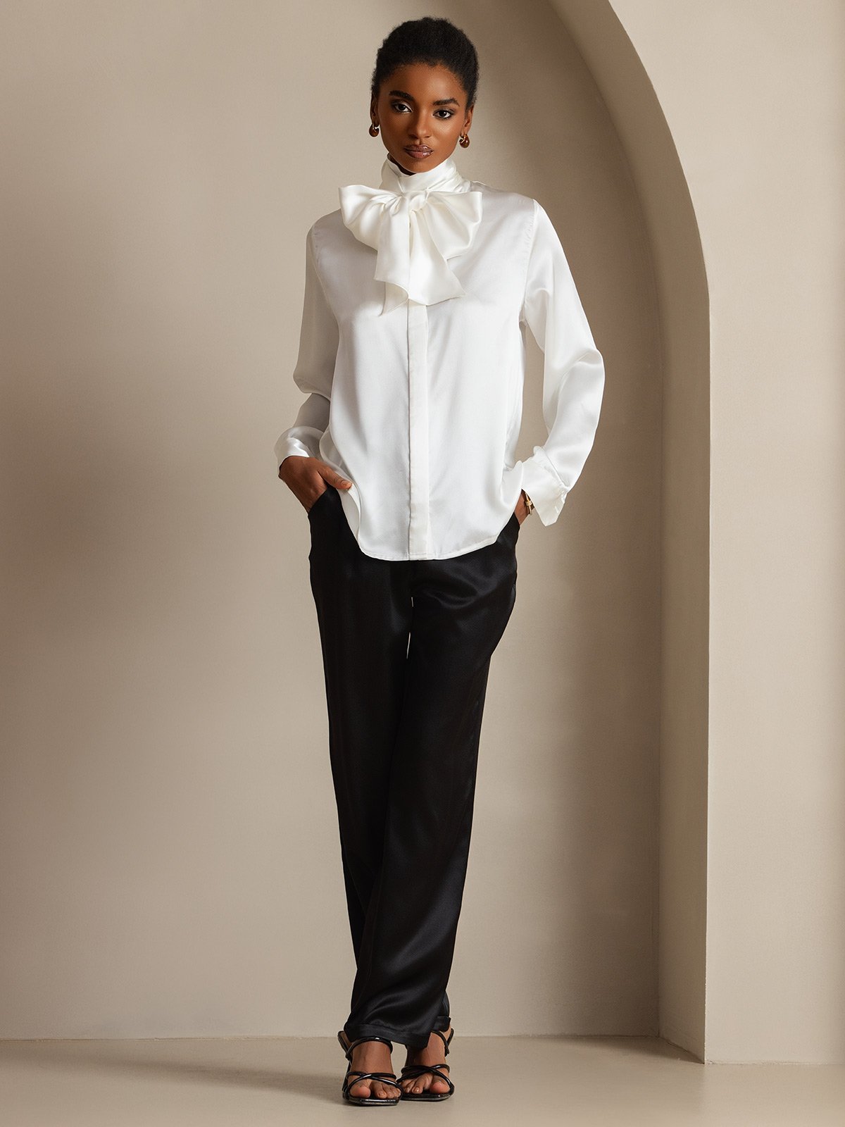 Reyanna™ | Sidenmode Slipskrage Skjorta