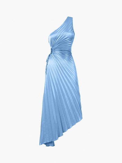 Reyanna™ | Bold In Pleat Satin Cutout Long Dress