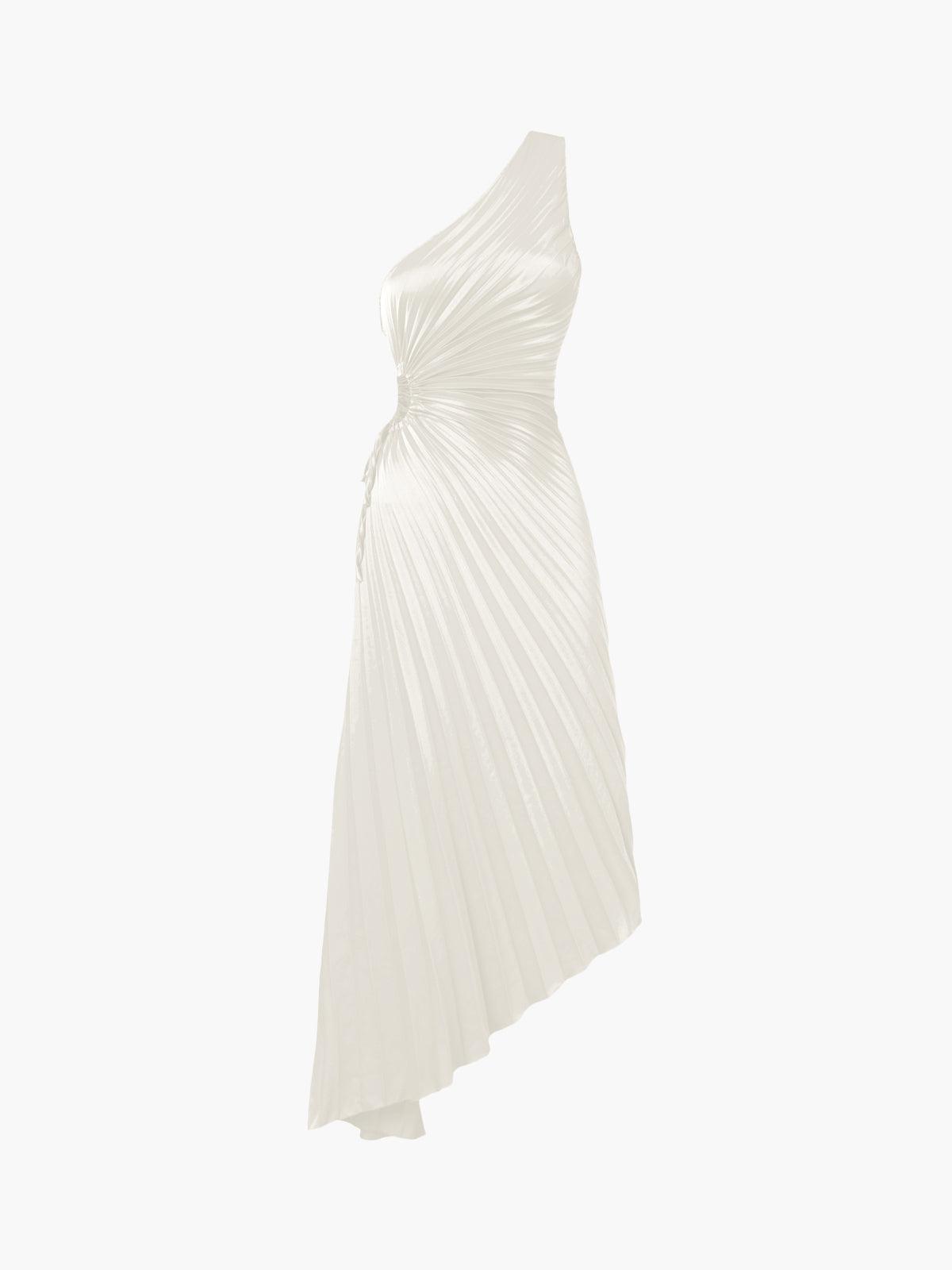 Reyanna™ | Bold In Pleat Satin Cutout Long Dress