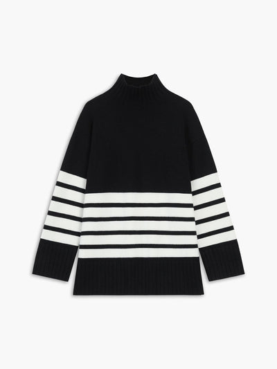 Reyanna™ | Miss Paris Mock Neck Stripe Sweater