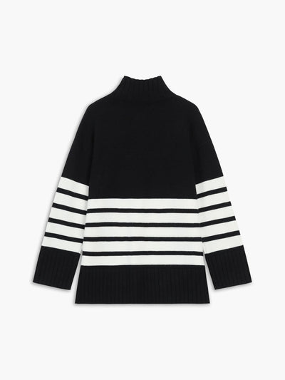 Reyanna™ | Miss Paris Mock Neck Stripe Sweater