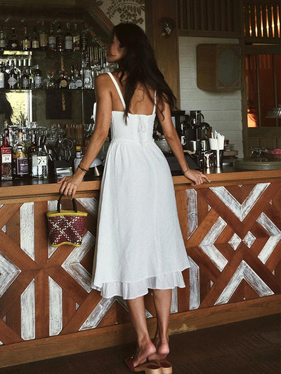 Reyanna™ | Ruffle Hem Cami Plain Midi Dress