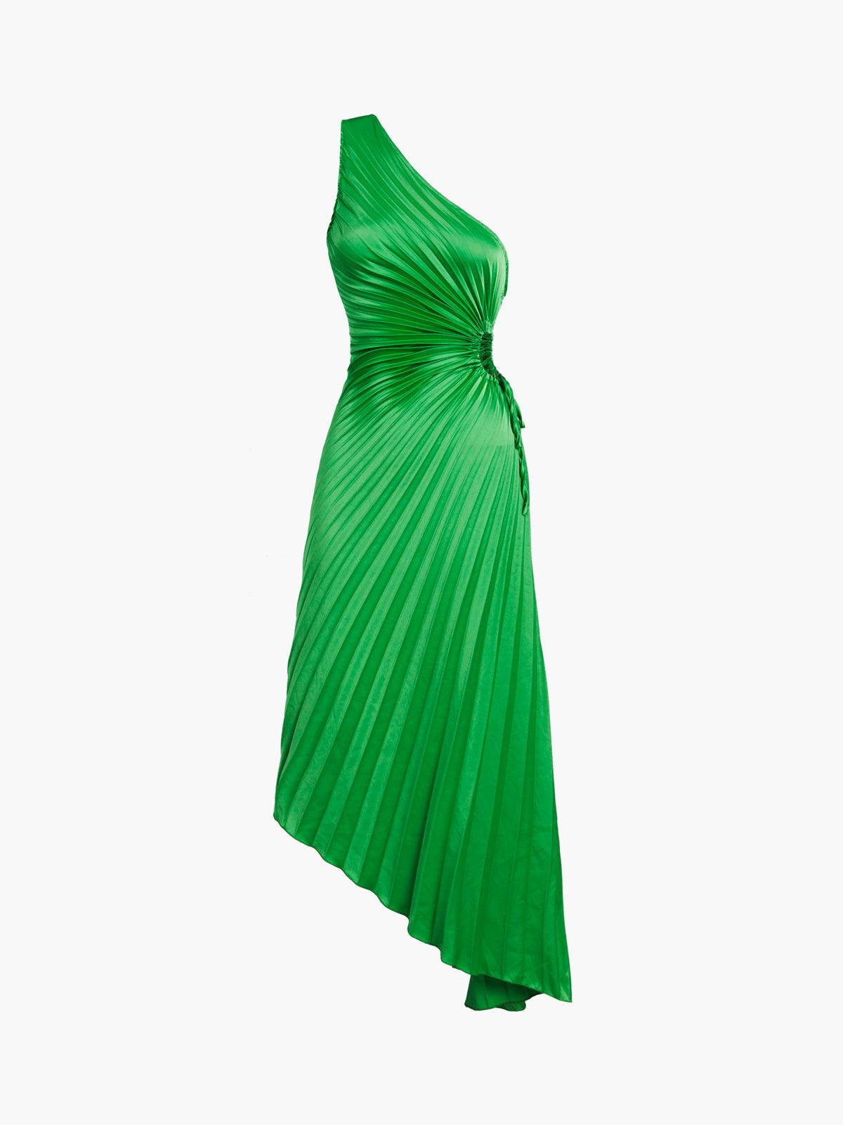 Reyanna™ | Bold In Pleat Satin Cutout Long Dress