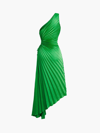 Reyanna™ | Bold In Pleat Satin Cutout Long Dress
