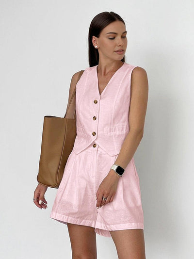 Reyanna™ | Cotton & Linen Casual Tailored Shorts Set